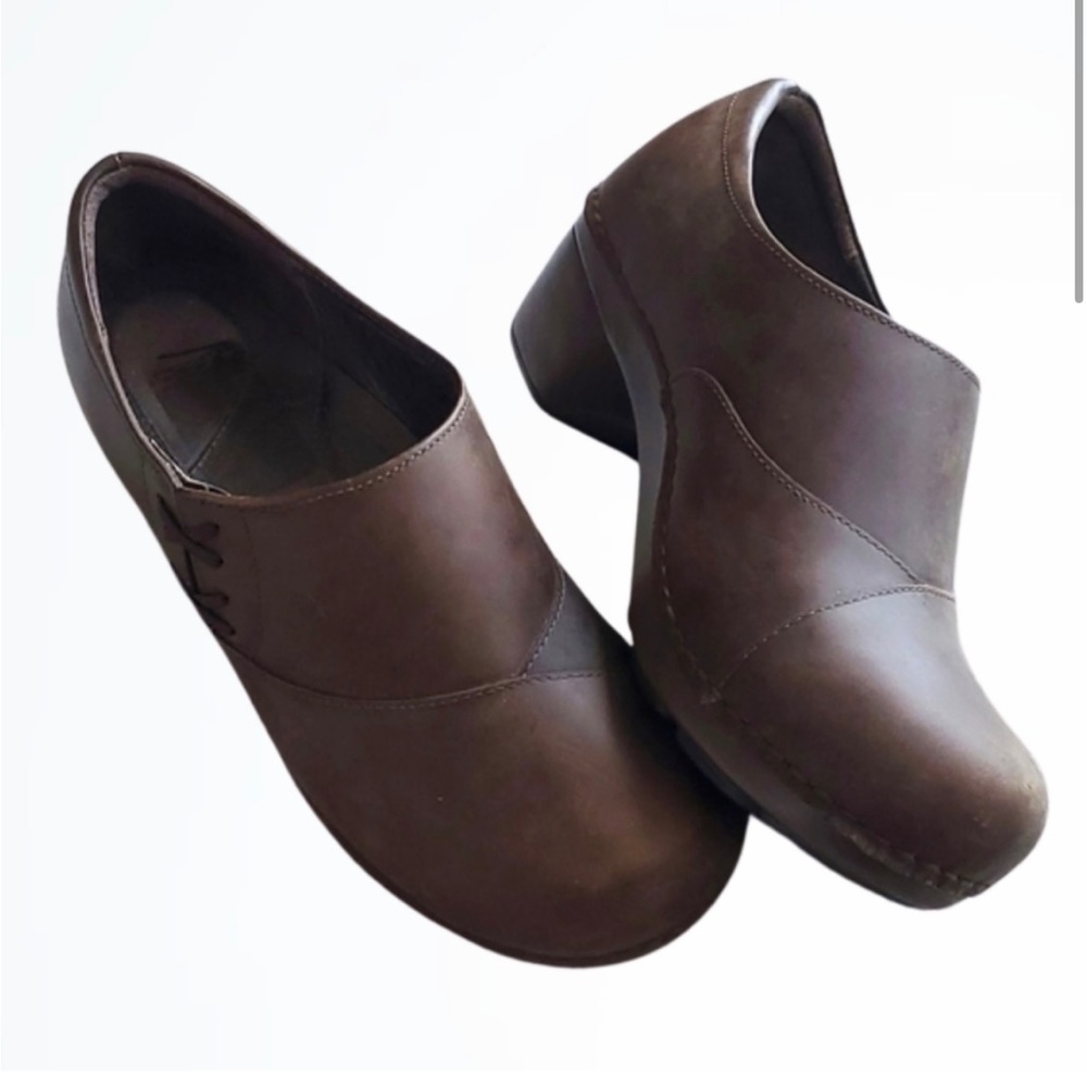 Dansko Stacie Brown Leather Nurse Teacher Clogs - Womens Size EU 42 / US 11
